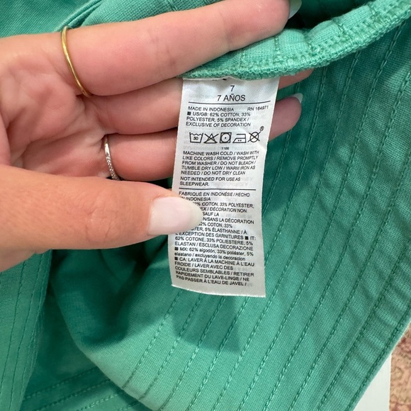 Janie and Jack Oval Trim Ponte Dress Palm Beach Green - Picture 4 of 8